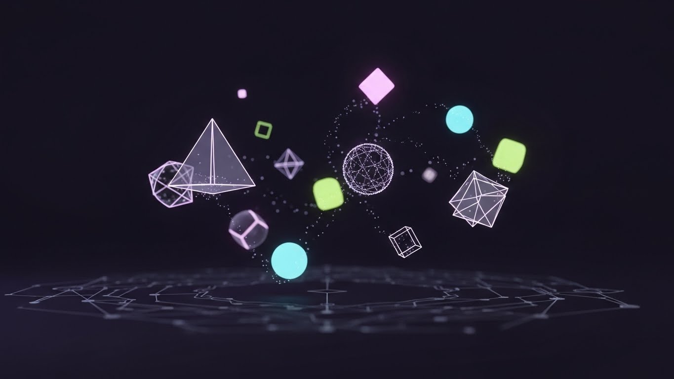 NFTやデジタル技術を表現した抽象アート